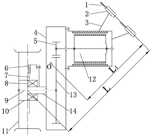 Structure and method for reducing equivalent unsprung weight of wheel-rim electrically-driven system of single oblique arm type suspension