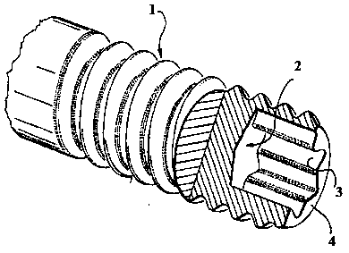 Outer thread tail end pulling twisting coining part