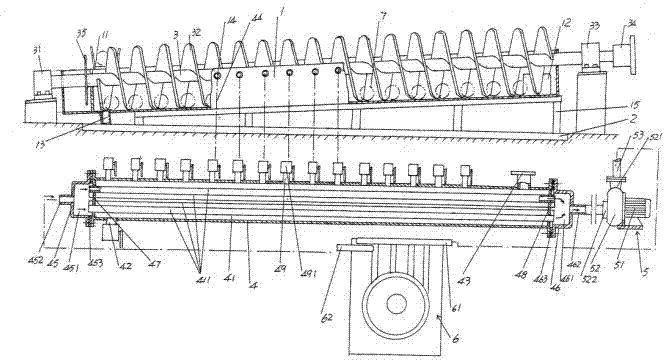 Matched structure of cooling device of intermediate frequency furnace for heating steel bar and steel ball quenching device