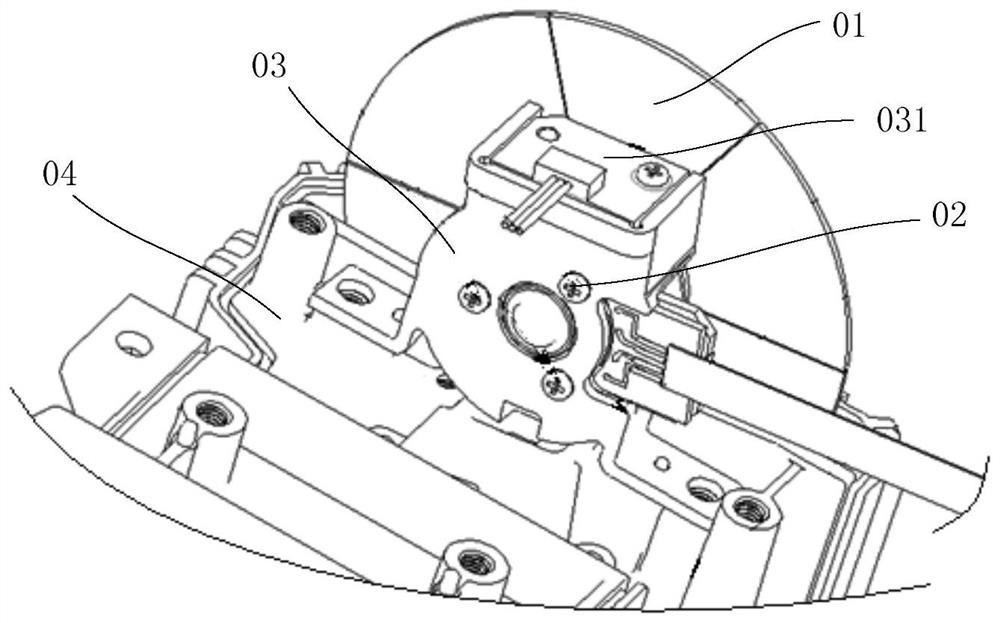 A fluorescent wheel fixing structure and laser projection device