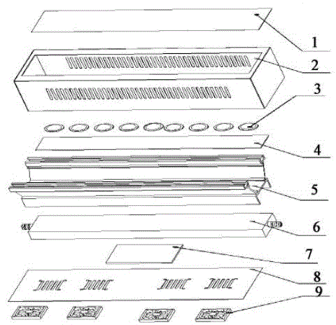 Dispersed light source radiating type LED assembled lamp