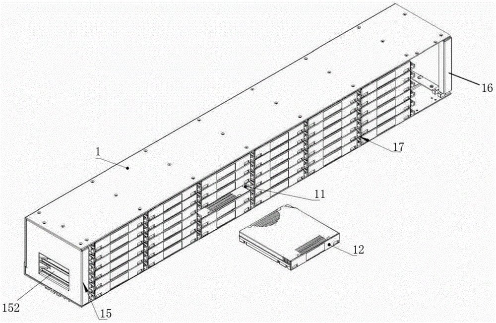 A device, method and system for data storage and reading and writing based on off-line optical disc library