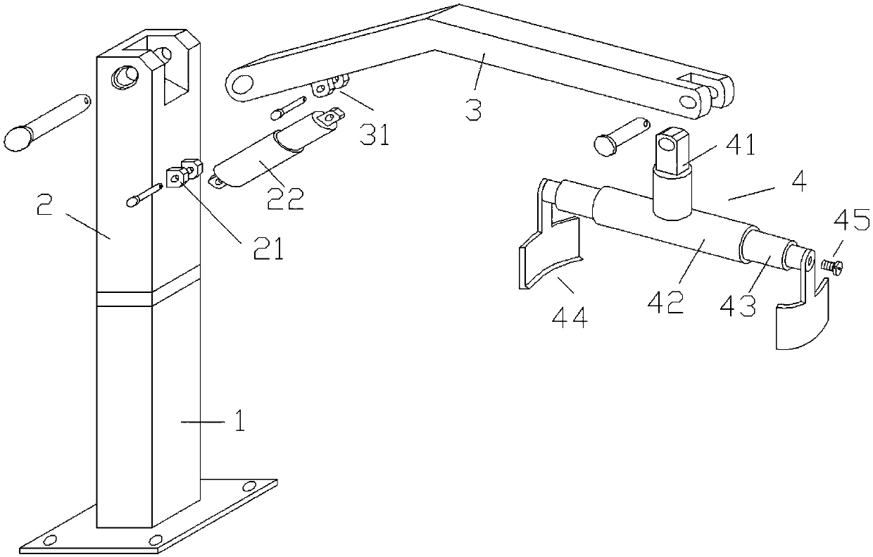 Special tire grasping device for tire dismounting machine