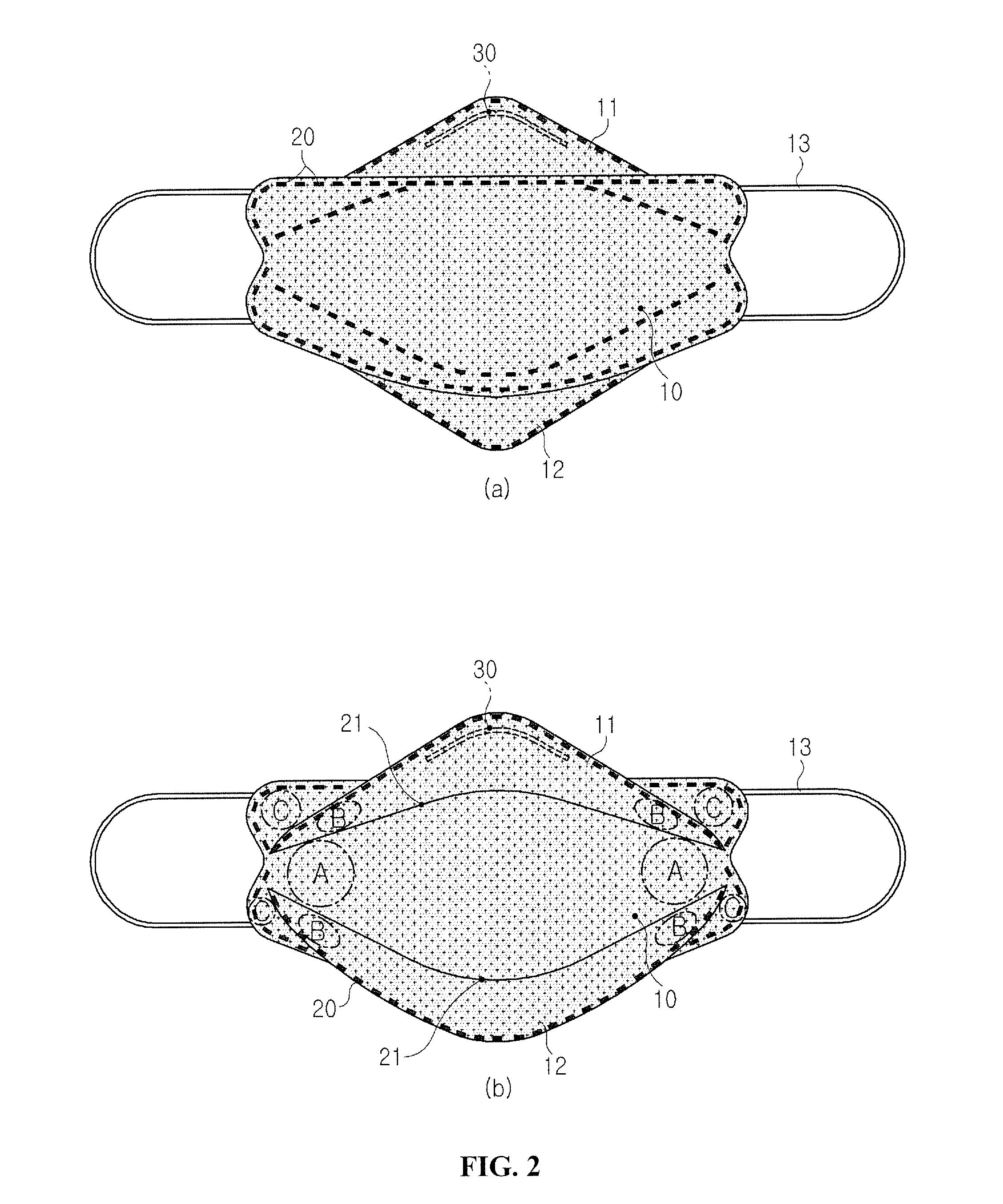 Four-sided dustproof mask