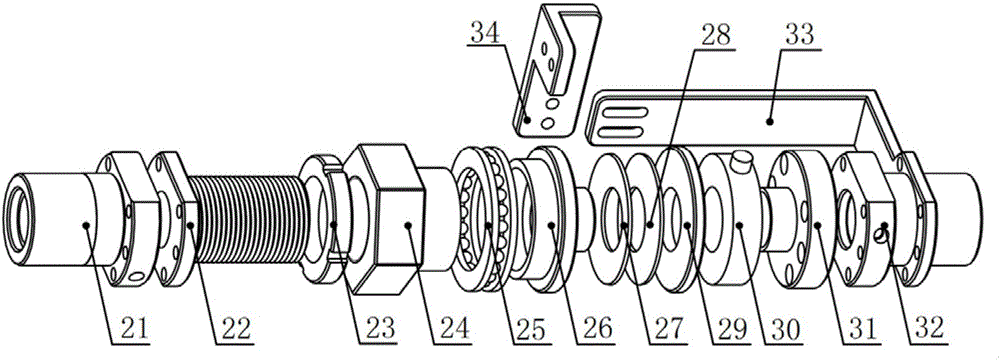 Double-nut ball screw pair pre-tightening force adjusting and measuring device and linear feeding system