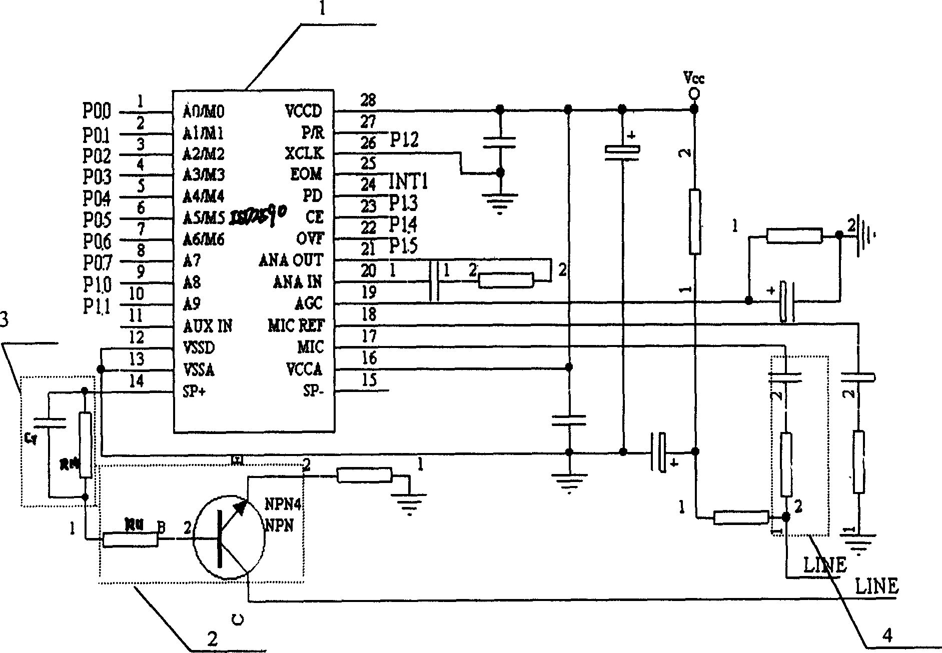 Phonetic prompt device for intelligent phone set