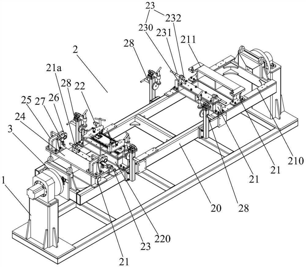 Flexible welding tool for main stand column structure of lifting cage and welding construction method