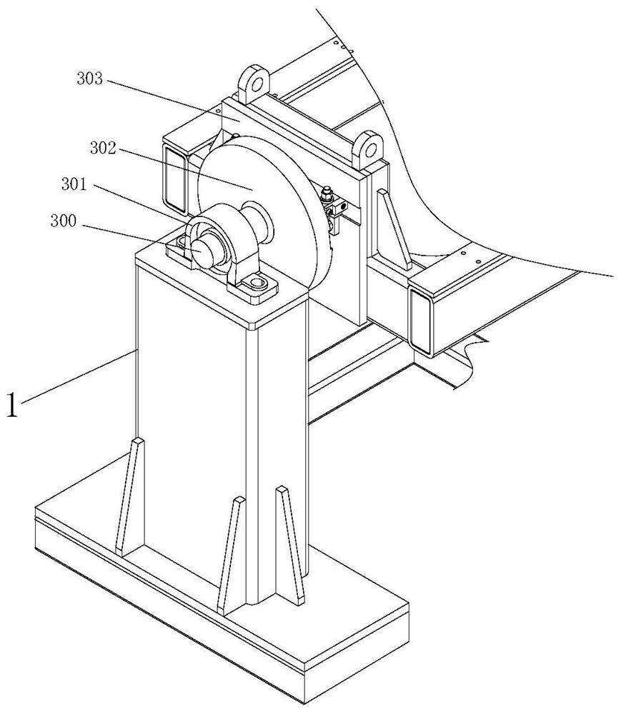 Flexible welding tool for main stand column structure of lifting cage and welding construction method