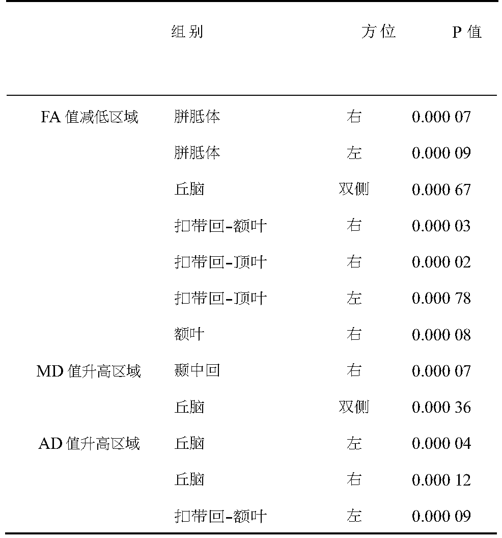 DTI-based method for determining white matter micro-structure variation of type 2 diabetic patient