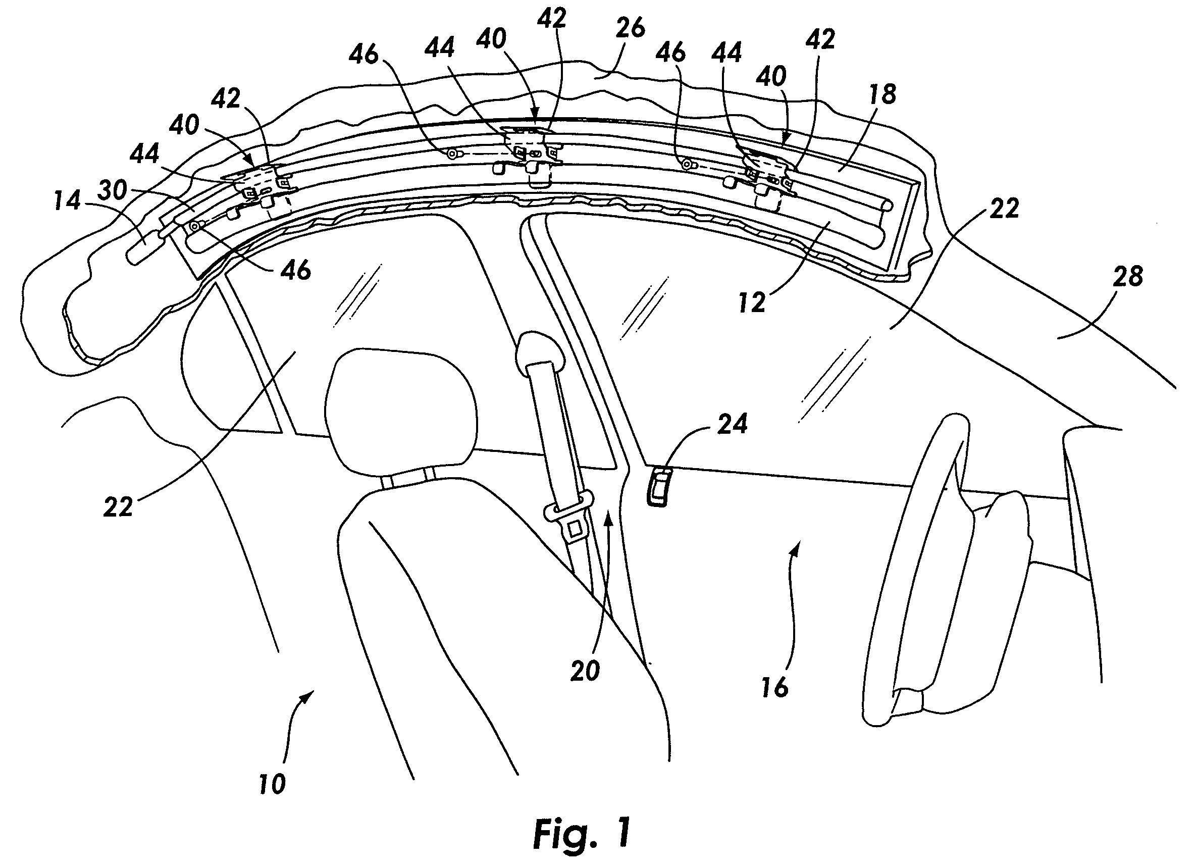 Inflatable curtain mounting bracket