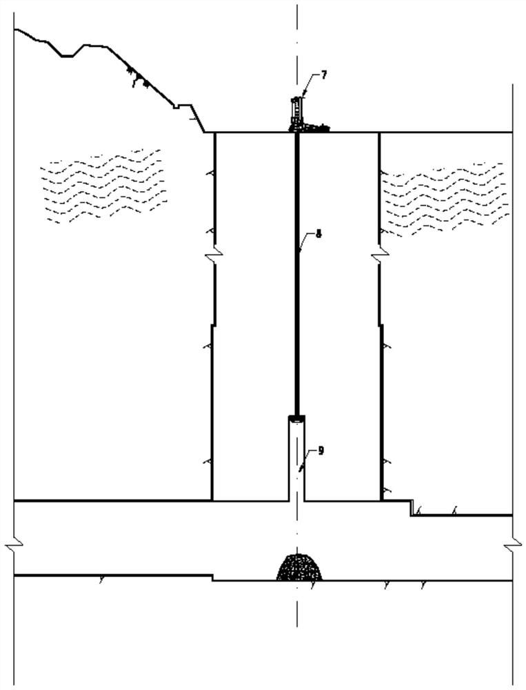 Construction method for rapidly expanding and excavating large-section surge shaft through one-time drilling and blasting of ultra-deep hole