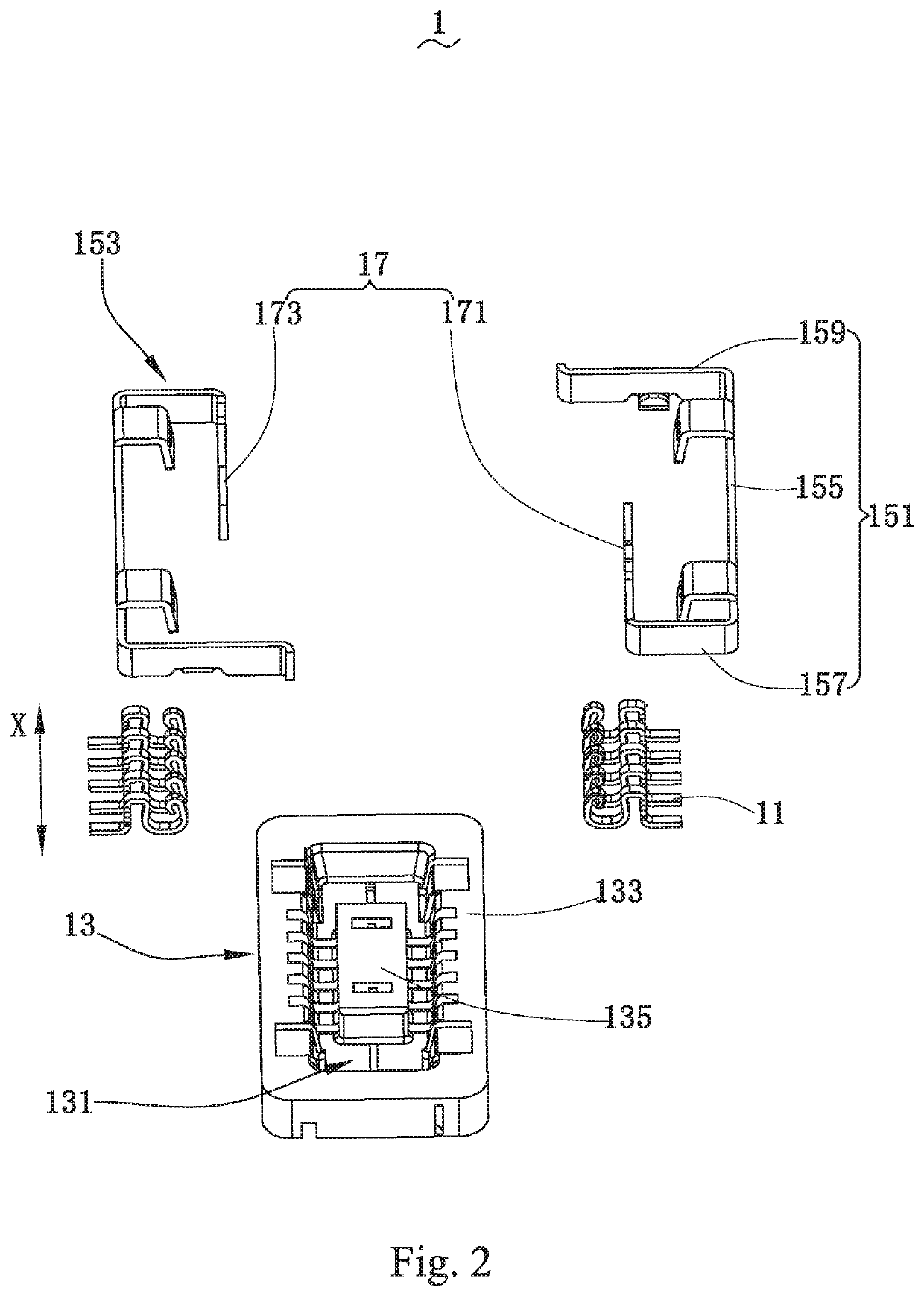 Multipolar connector