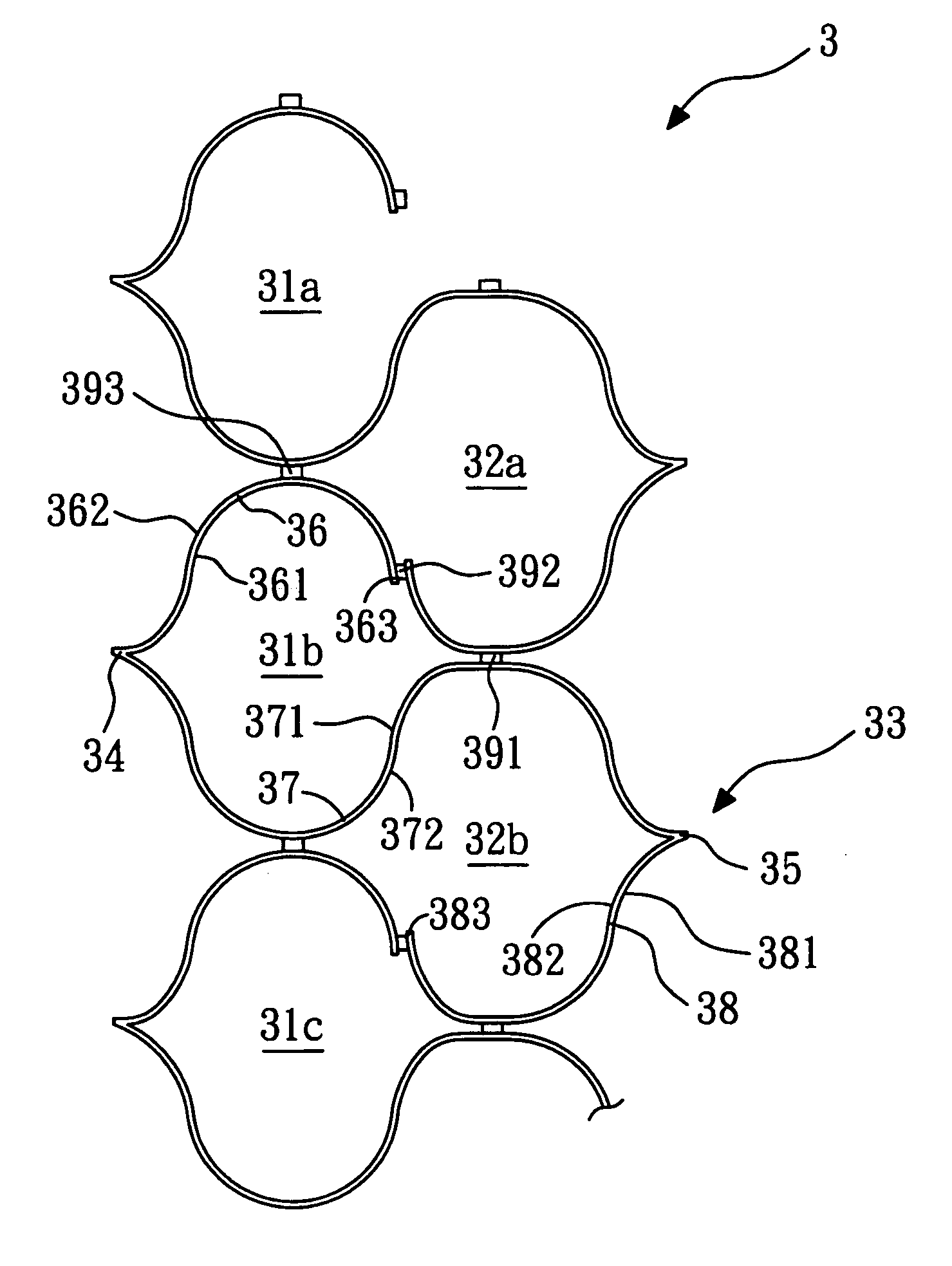 Foldable honeycomb structure and method for making the same