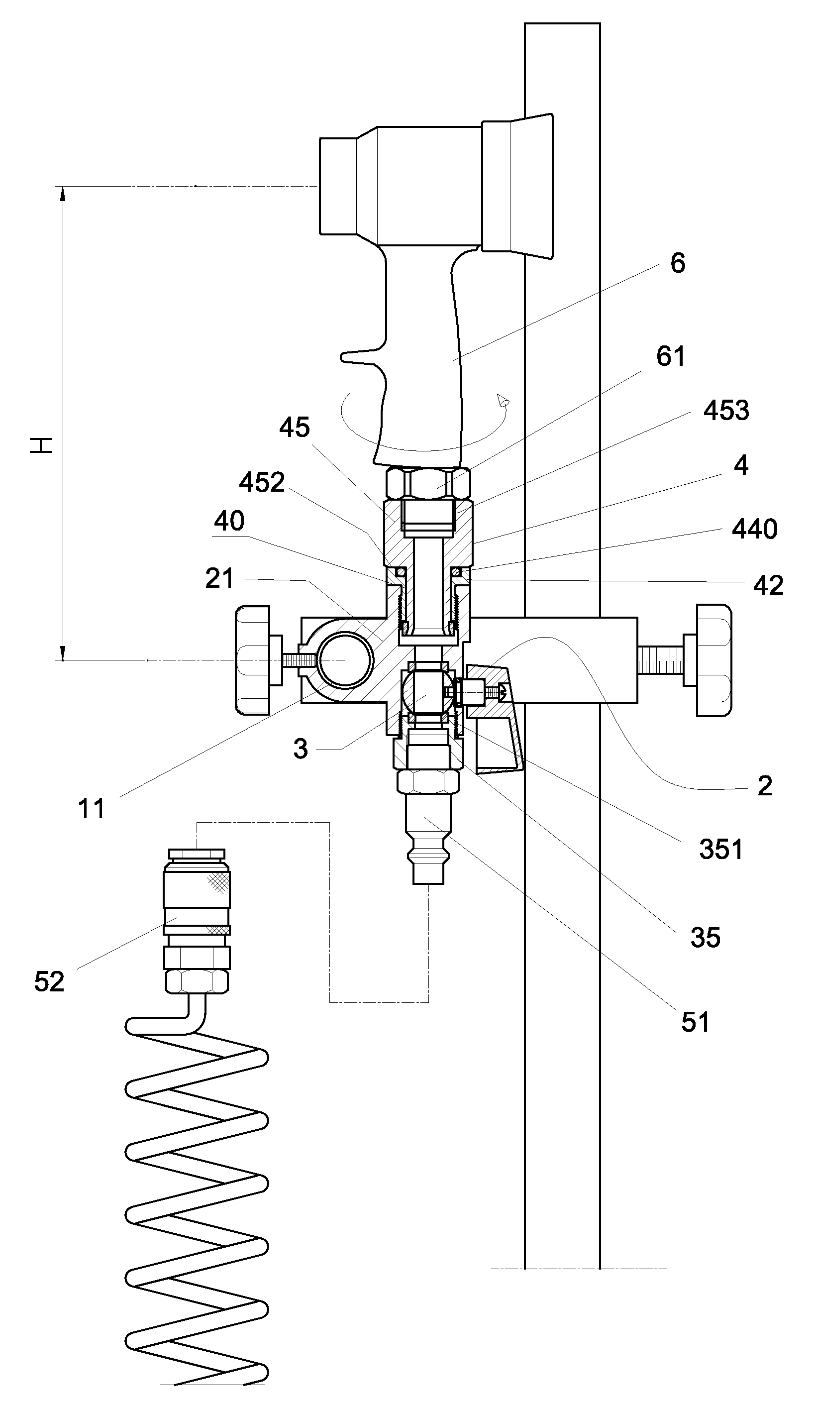 Stand for a drying gun supporting frame