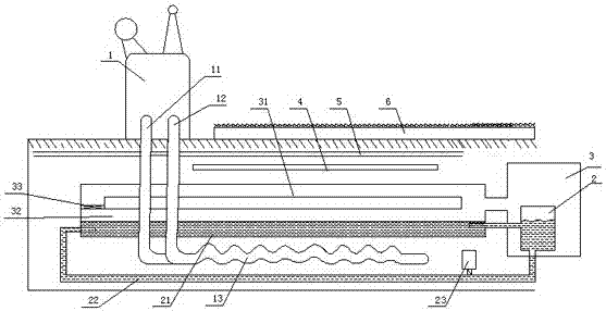 A buried oil cooling system for an oil-immersed transformer