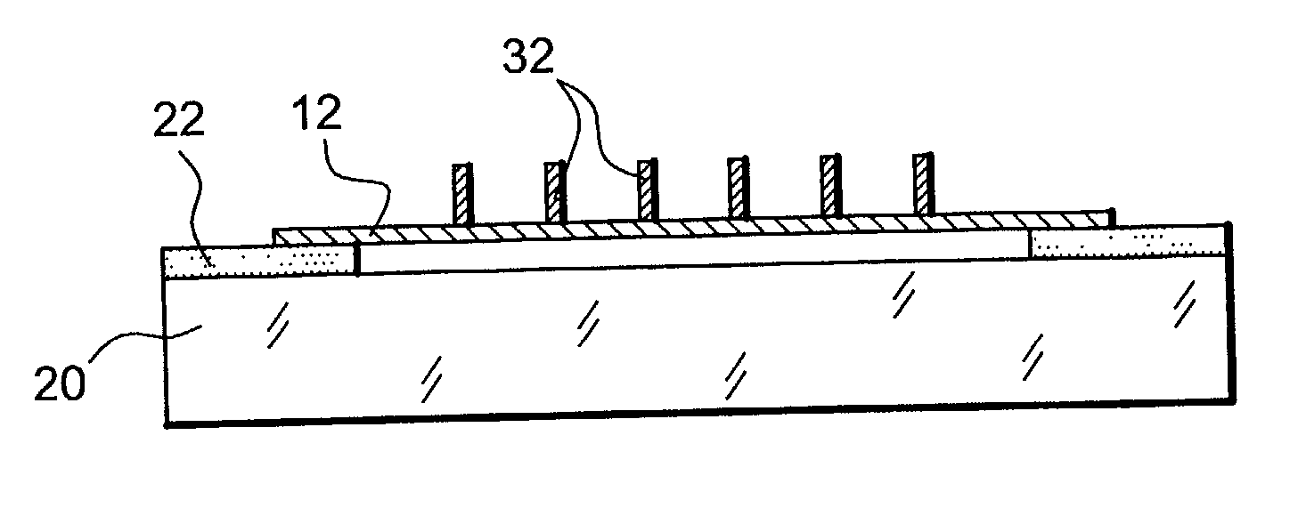 Integrated variable electrical capacitance device and method for producing said device