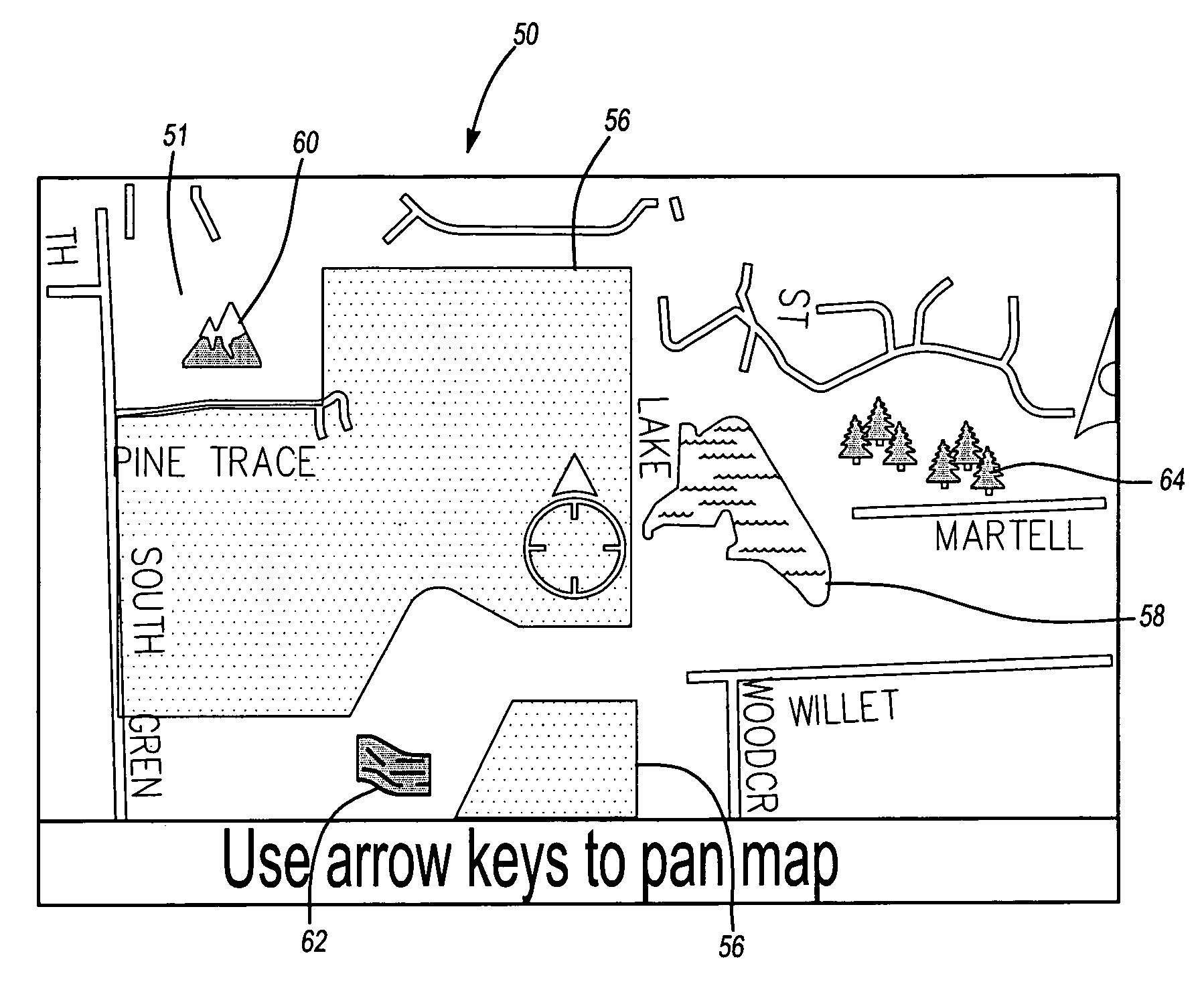 Selective rendering of cartographic entities for a navigation system