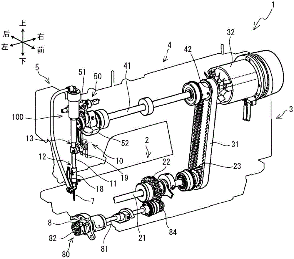 Machine needle cooling mechanism of sewing machine, sewing machine and air suction and exhaust mechanism