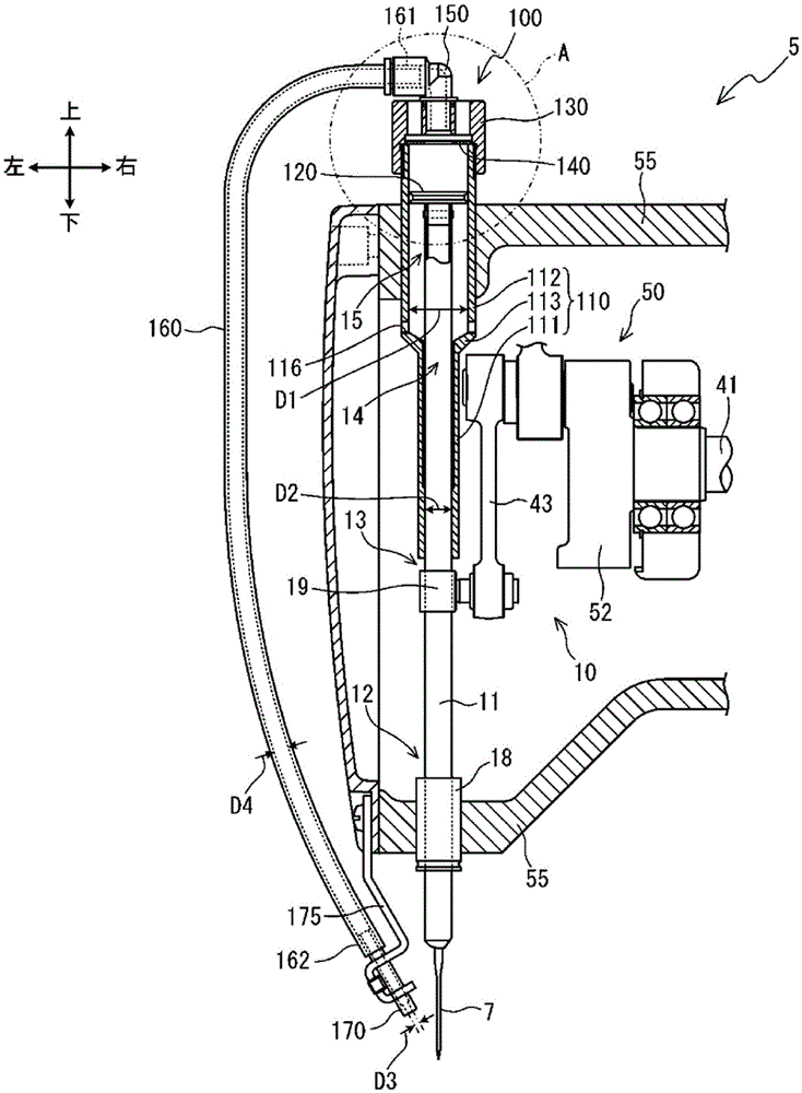 Machine needle cooling mechanism of sewing machine, sewing machine and air suction and exhaust mechanism