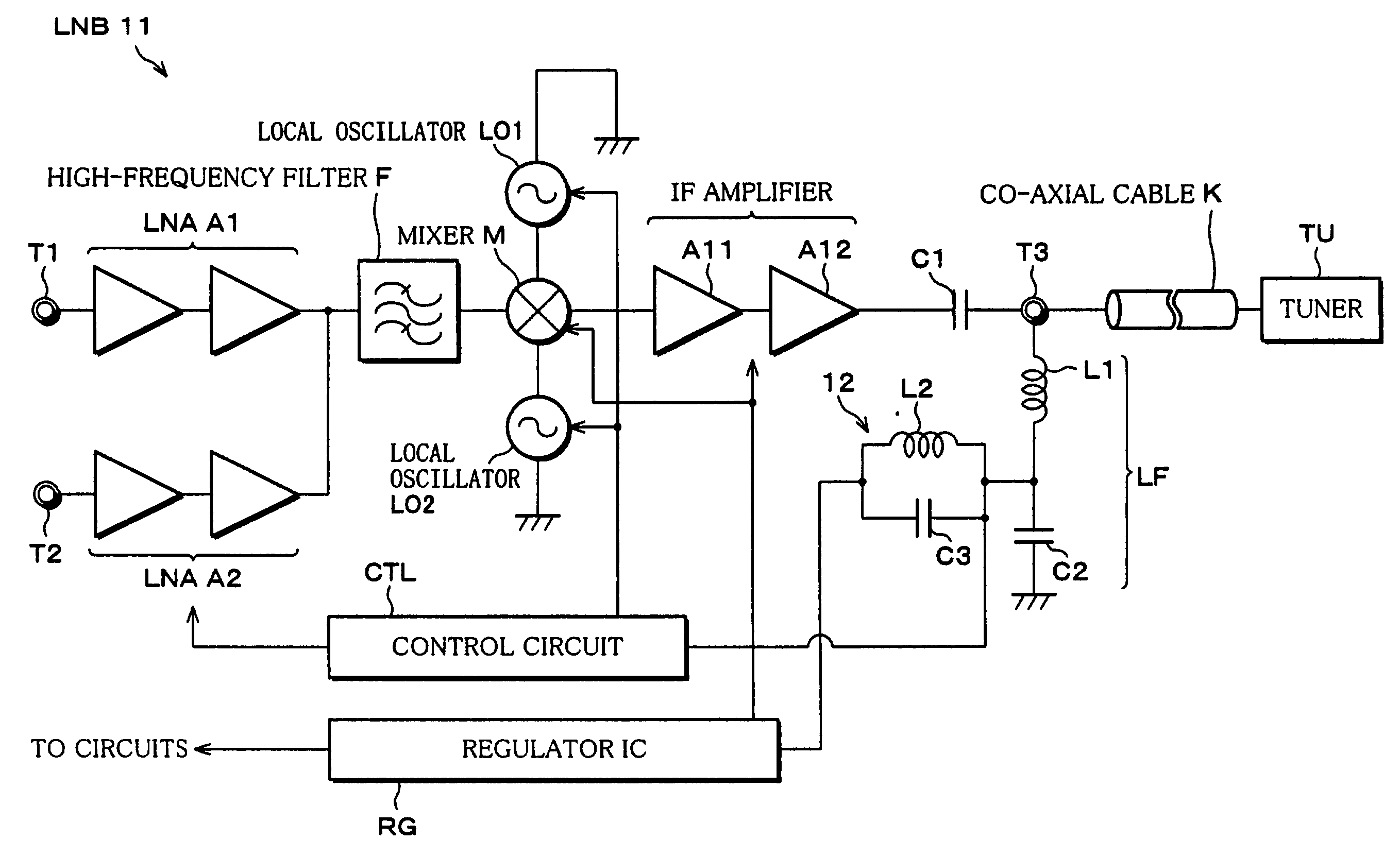 Satellite receiving converter and satellite receiving system