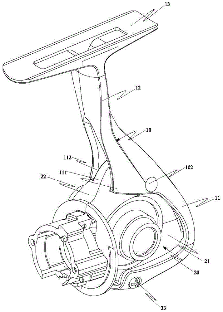 Reinforced fishing reel main structure