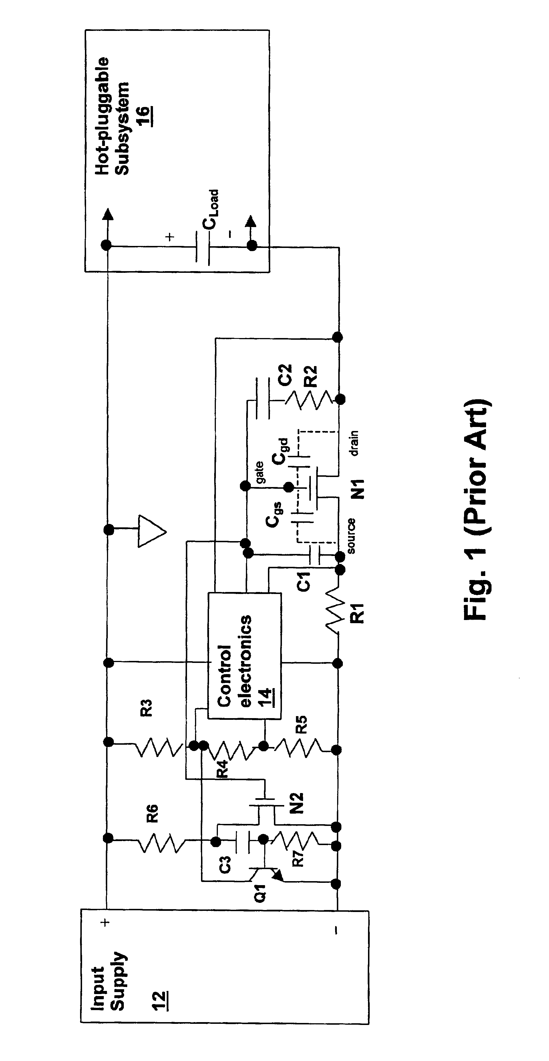 Apparatus and method for adaptively controlling power supplied to a hot-pluggable subsystem