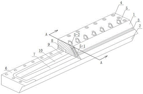 Slit type die head for coating lithium ion battery fluid