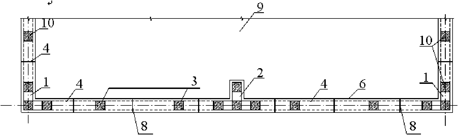 Steel structured wide-bay energy-saving residential building with gypsum walls and on-site layering and sectioning manufacturing method