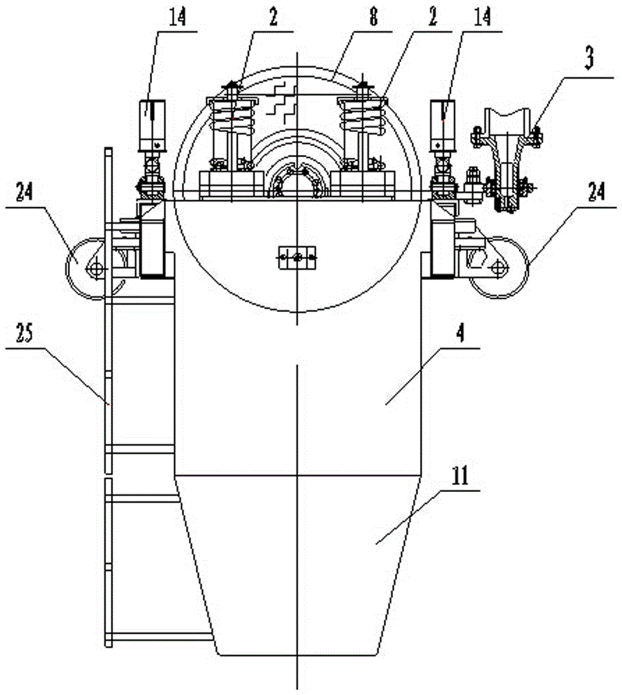 A straddle-type monorail operating vehicle bogie