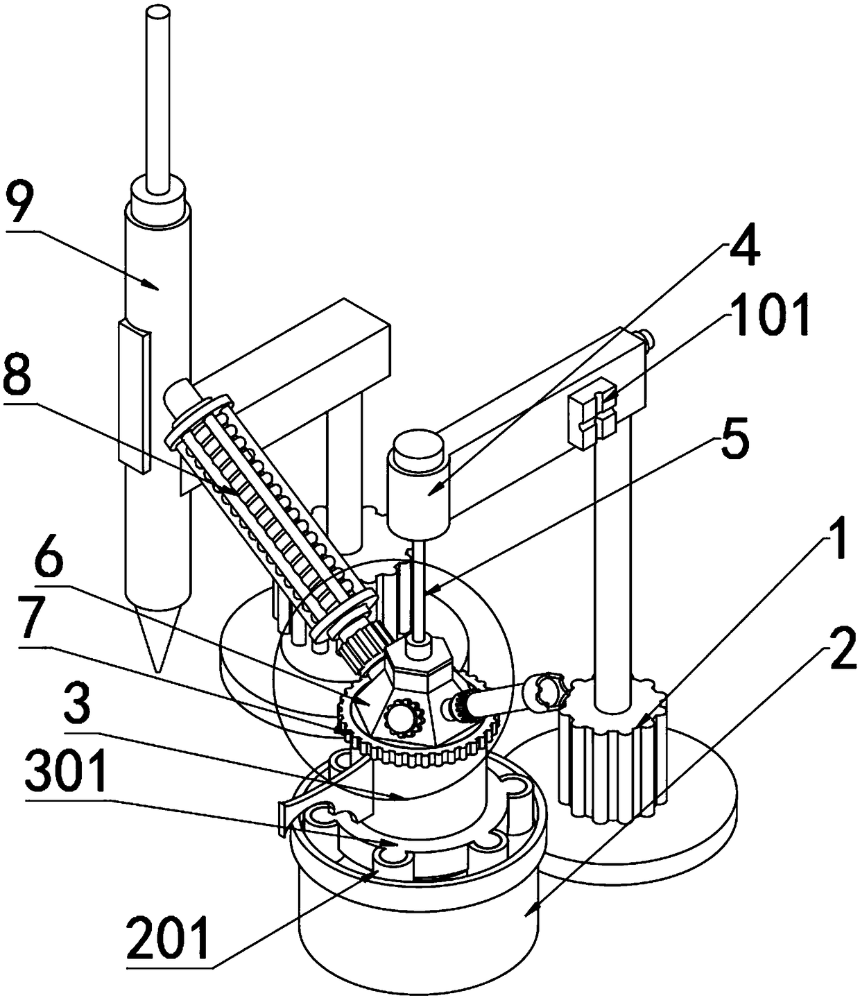 Dropping and distilling reaction device