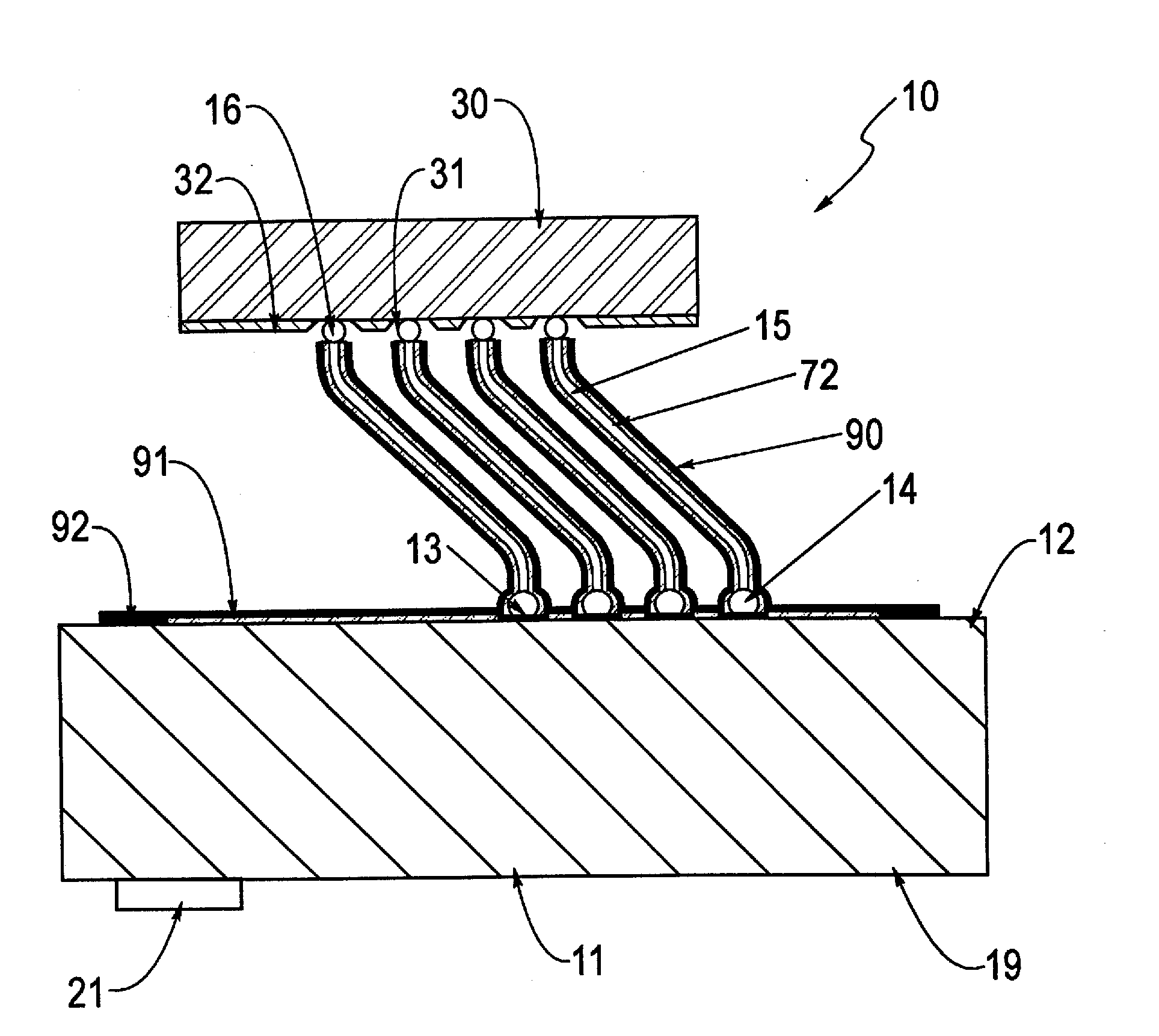 Probe structure having a plurality of discrete insulated probe tips projecting from a support surface, apparatus for use thereof and methods of fabrication thereof