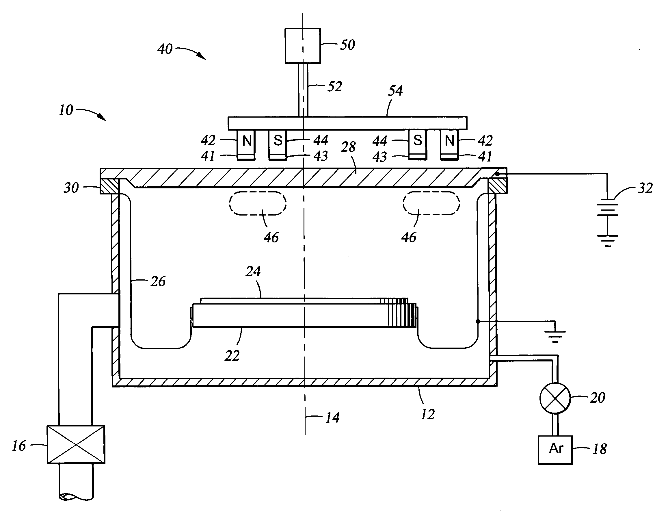 Multi-track magnetron exhibiting more uniform deposition and reduced rotational asymmetry