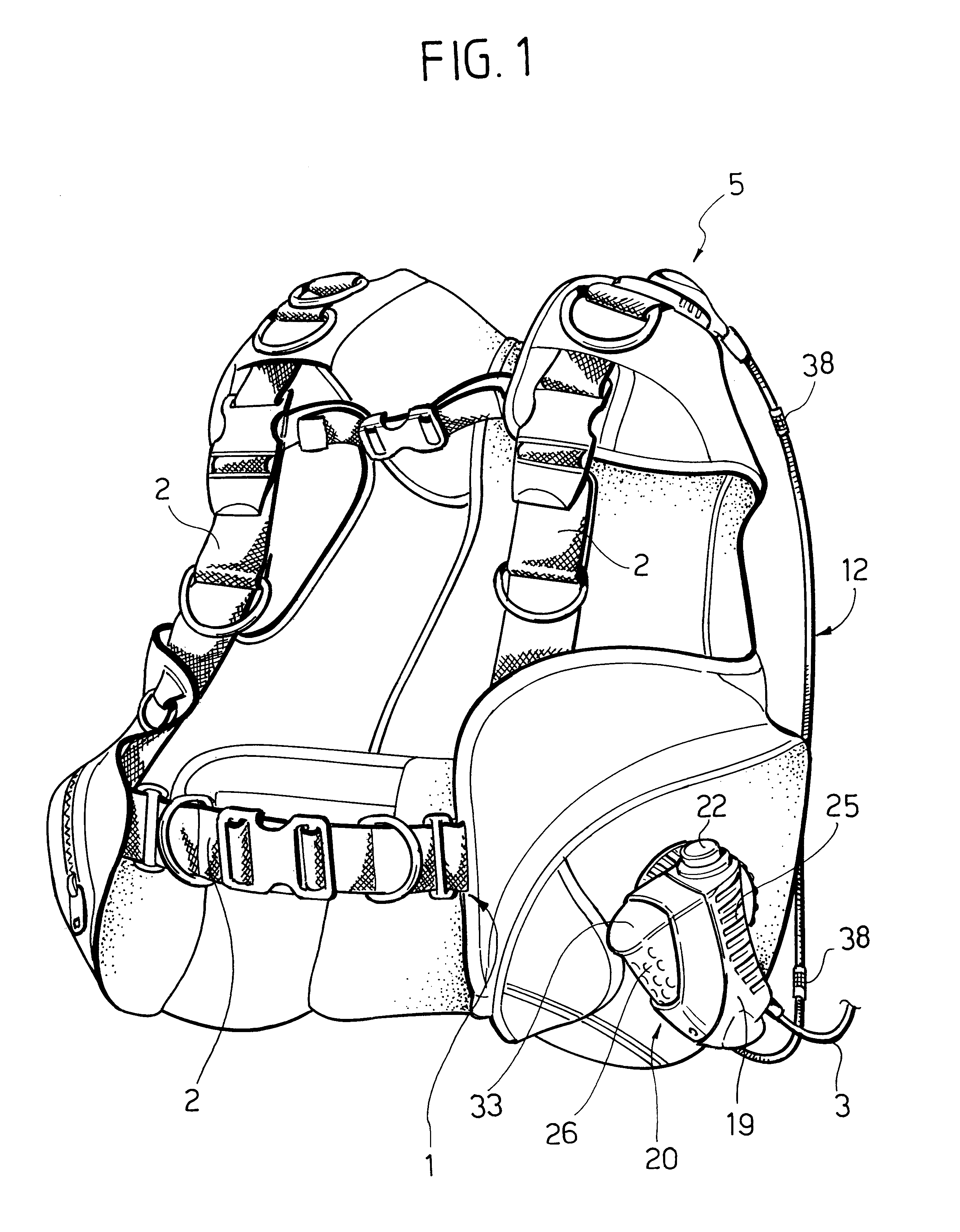 Buoyancy compensator for scuba divers