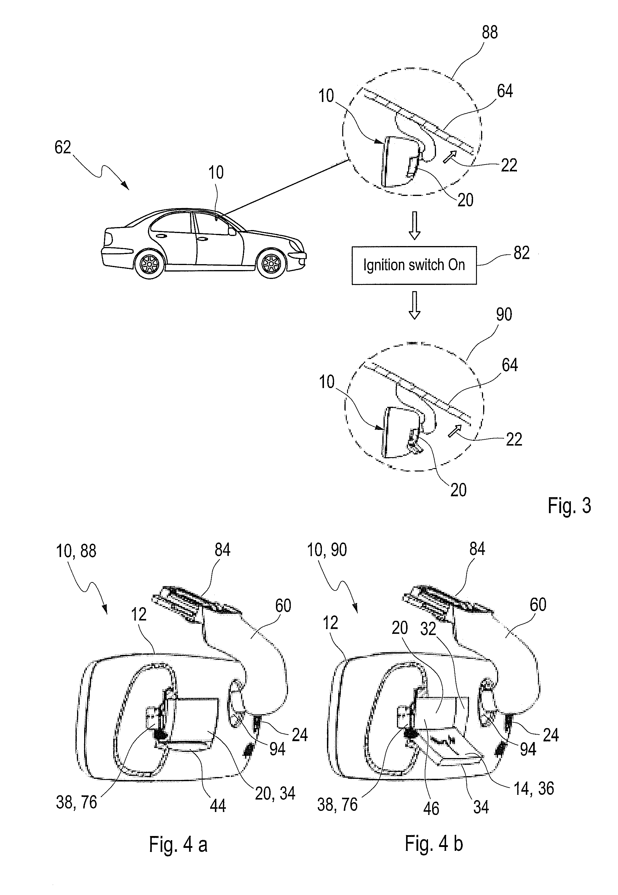 Rear view mirror for a vehicle with an antenna module and an electronic display module