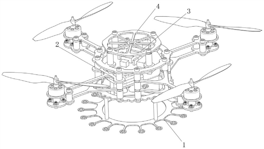 A protective structure of a forest inspection line fire inspection drone and its application method