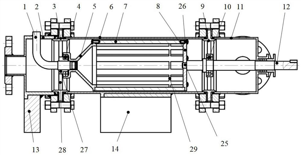 Centrifugal front-mounted degassing pump and degassing technological process experimental equipment