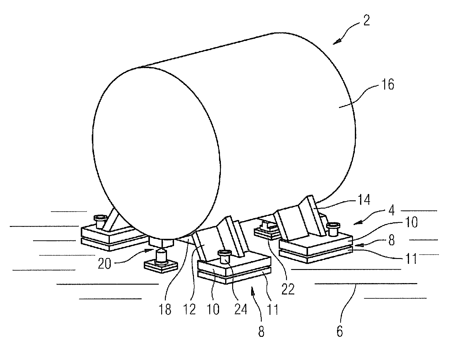 Turbomachine foot unit