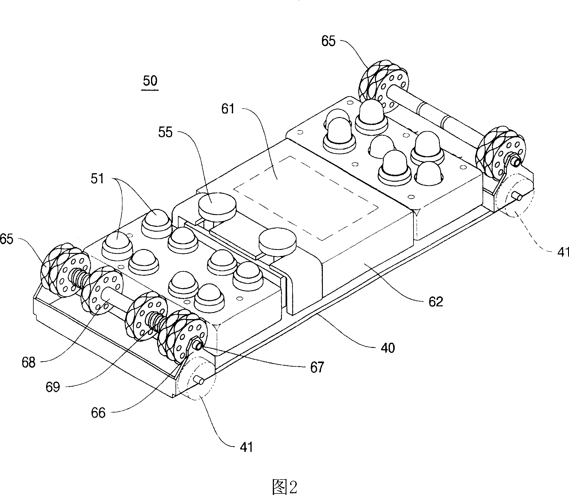 Warm massaging therapeutic machine transmission controlling device