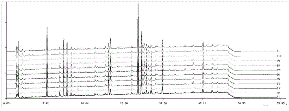 Establishment method of curcuma aromatica medicine fingerprint map and the fingerprint map thereof