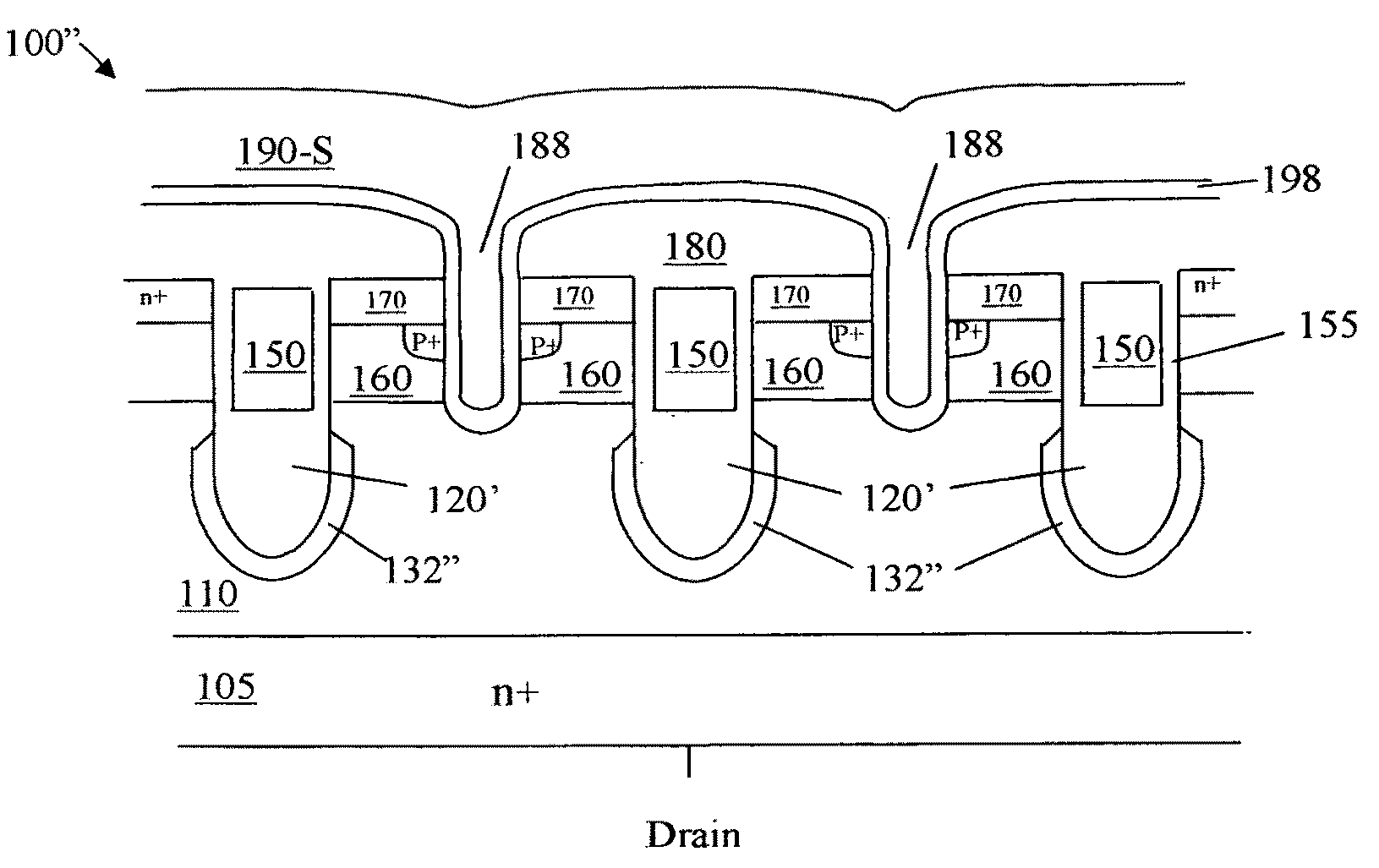 Shielded gate trench (SGT) MOSFET cells implemented with a schottky source contact