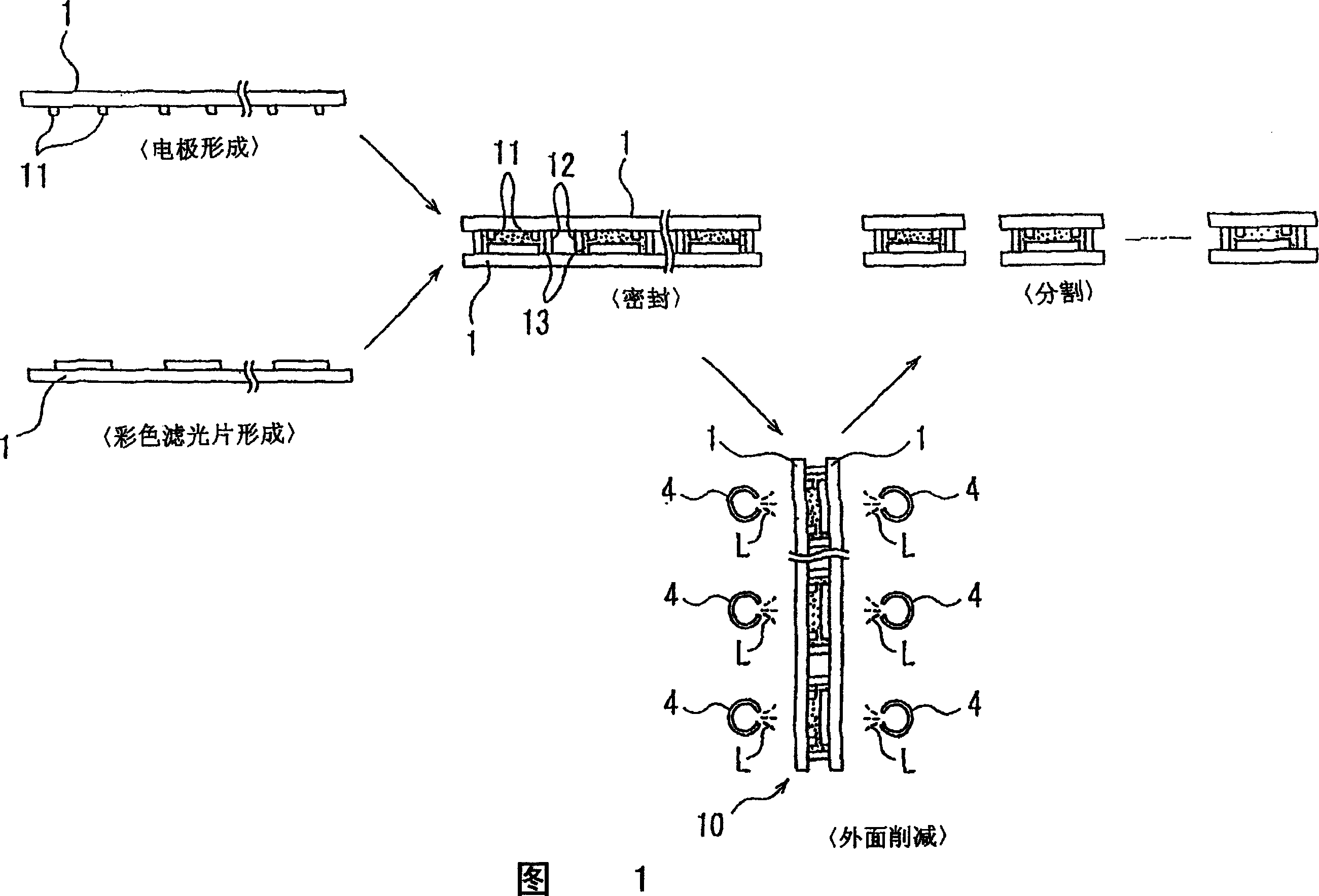 Manufacture of planar display appearance surface pare down apparatus of glass substrates for planar display