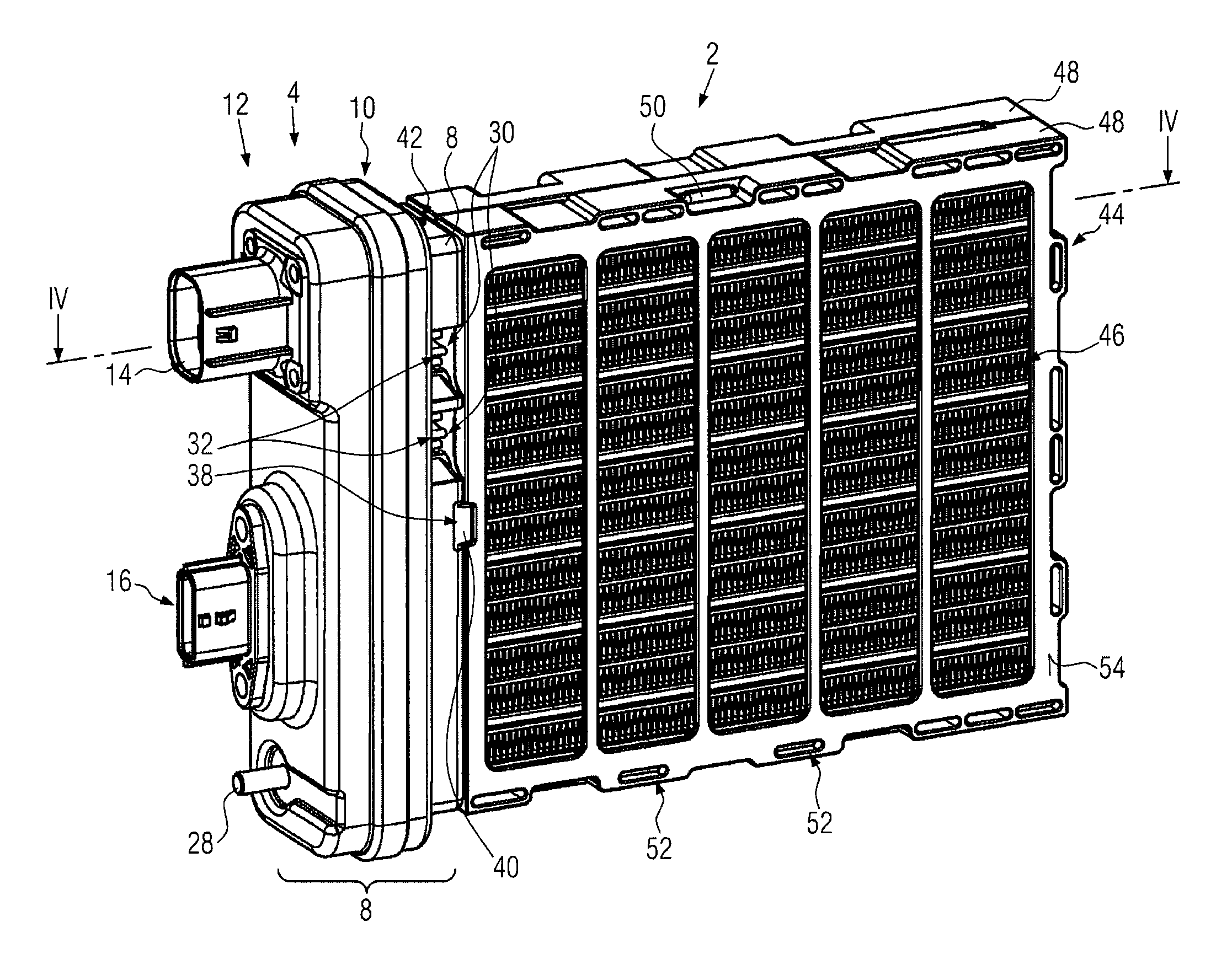 Electrical heating device, particularly for a motor vehicle