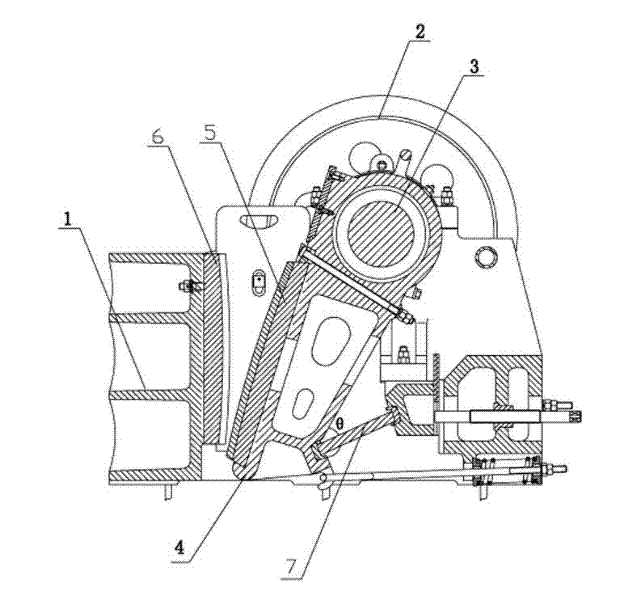 Jaw crusher with single-shaft double-crank-rocker mechanism