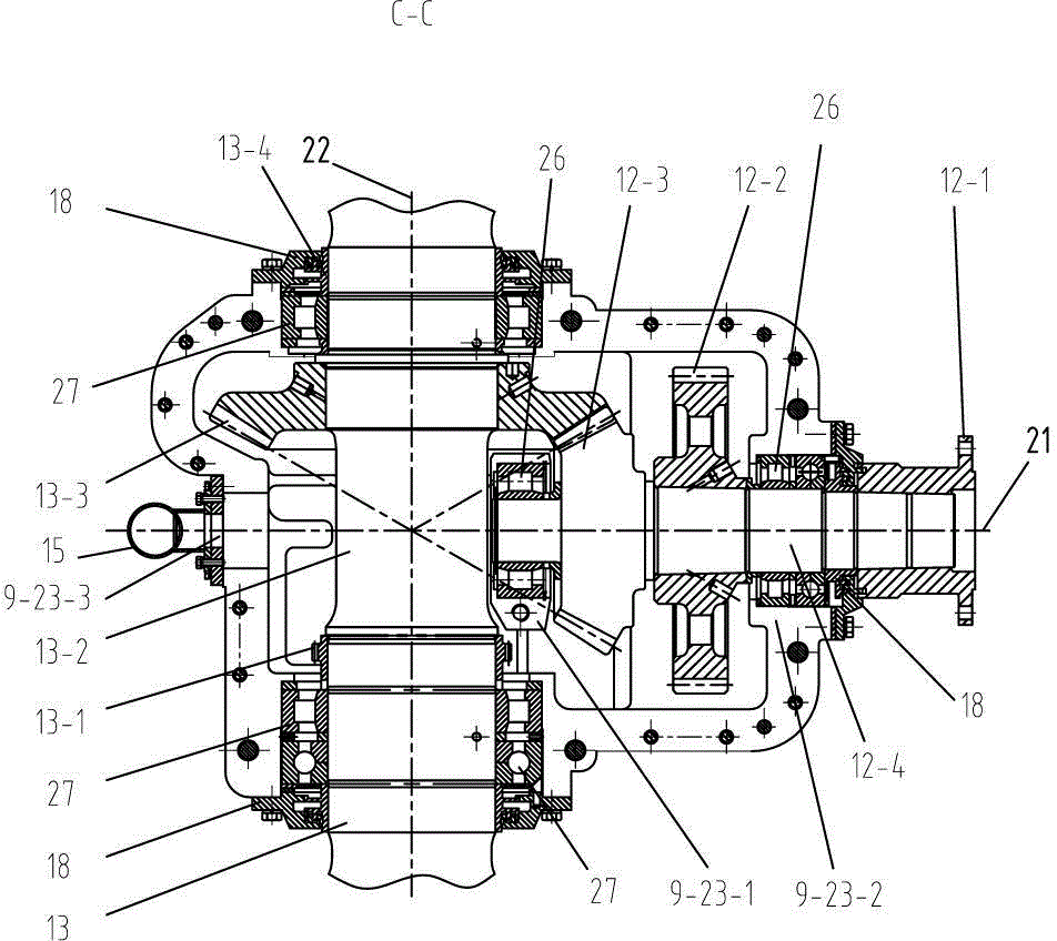 Hydraulic-hydraumatic comprehensive driving axle gear box