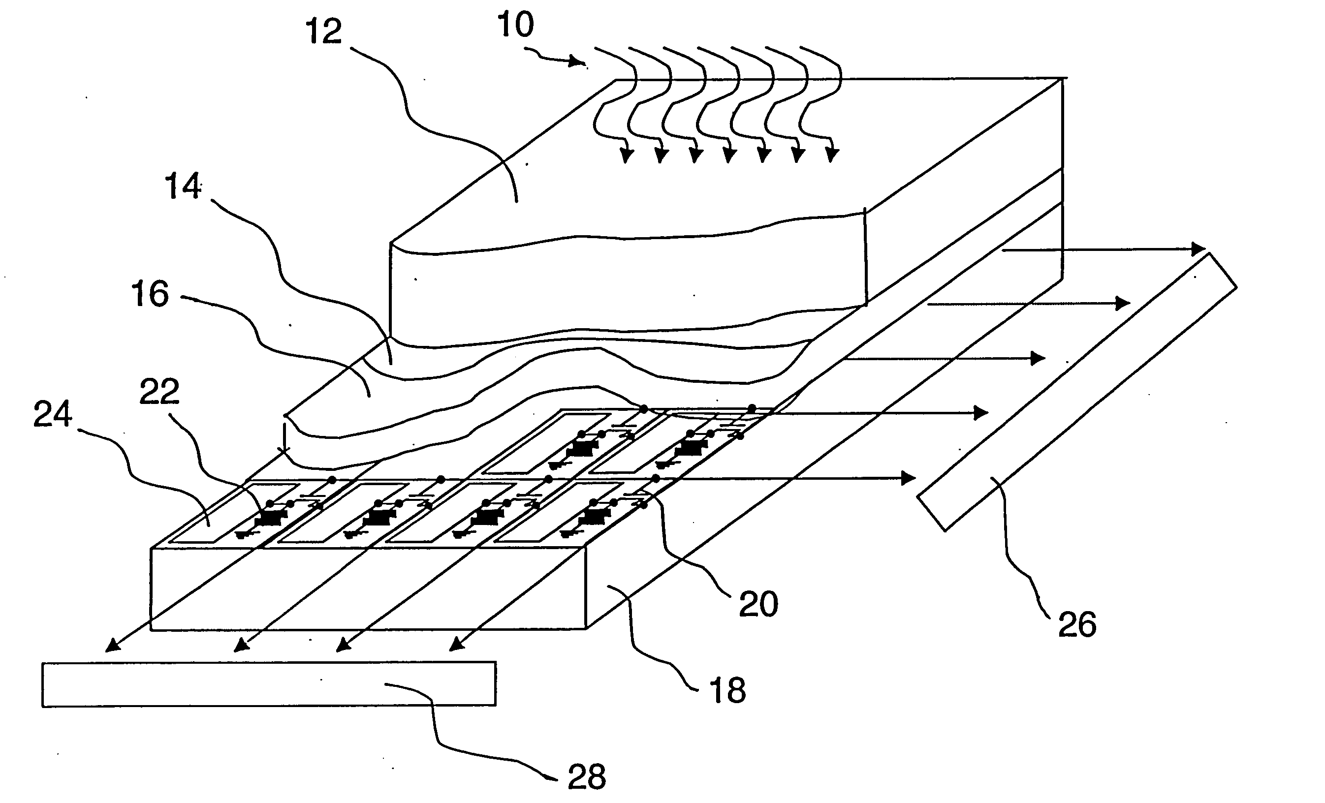 Indirect x-ray image detector for radiology