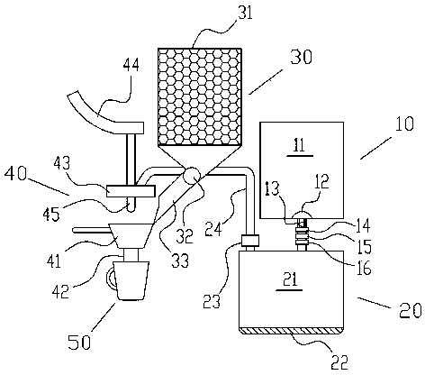 Pressure-type brewing machine capable of grinding beans automatically