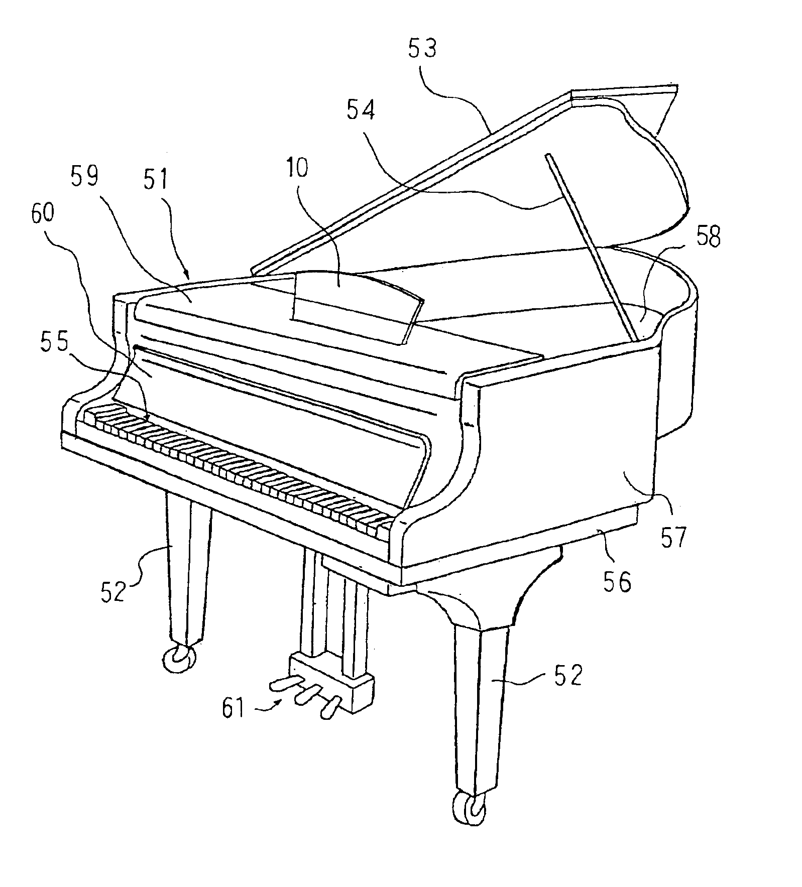 Stepless music rack and musical instrument equipped with the same