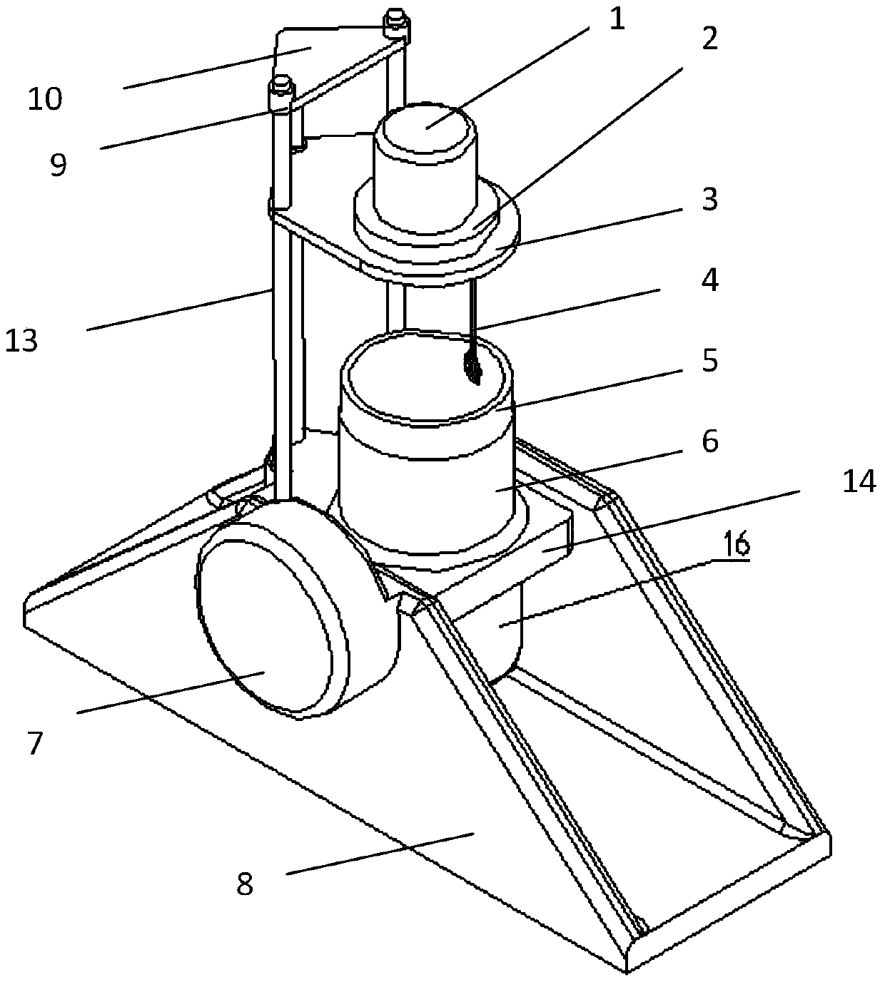 A stirring device for measuring coal caking index