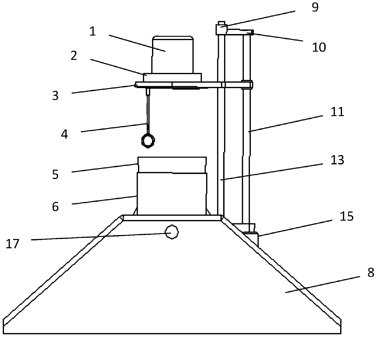 A stirring device for measuring coal caking index