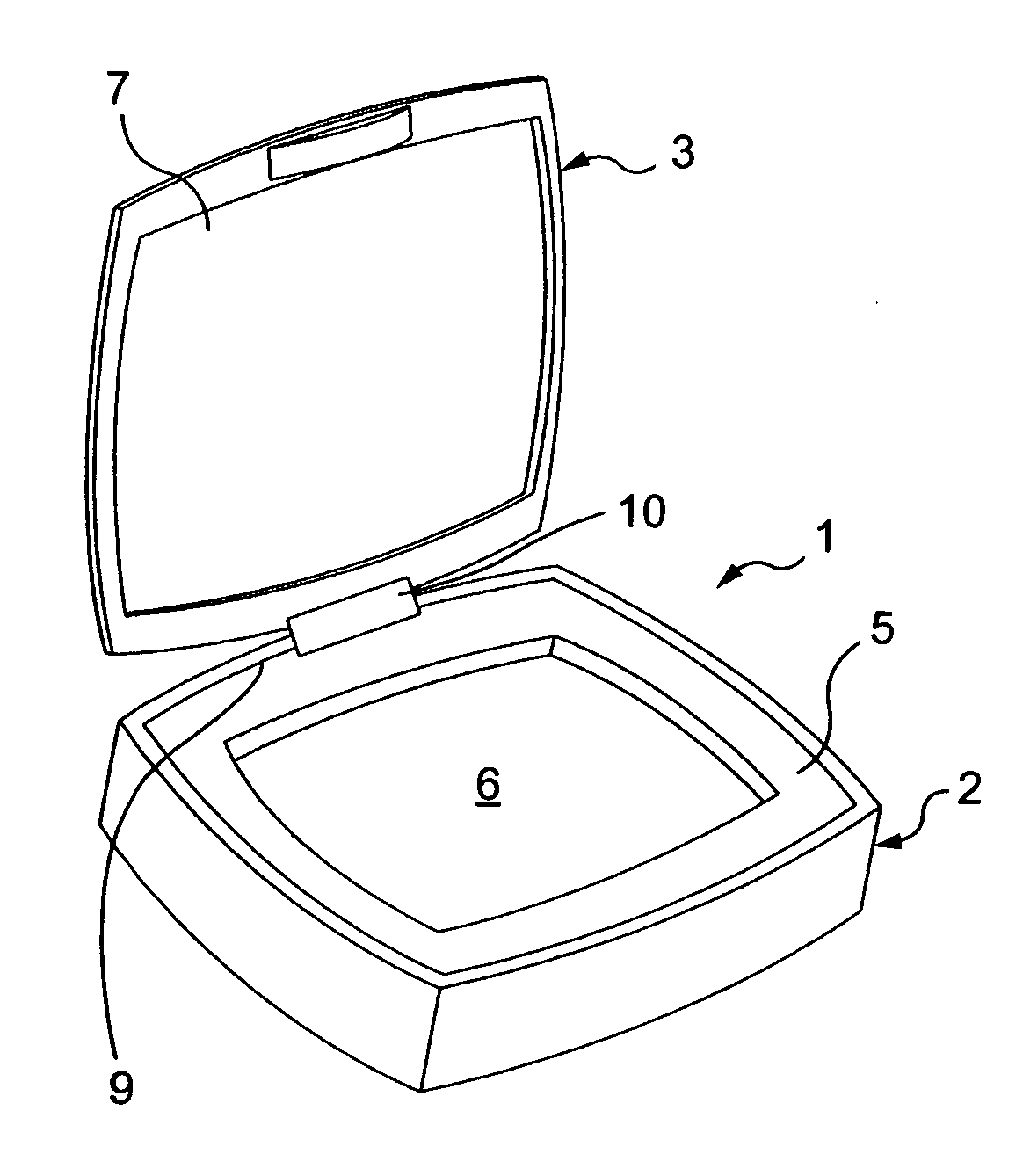 Box with retractable lid for cosmetic or toiletry products